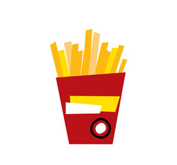 French fries pack. Junk food Vector illustration