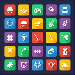 Farm Icons Flat Design