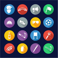 Fan Icons Flat Design Circle