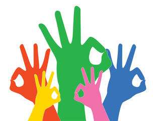 Fototapeta premium rainbow hands okay sign vector