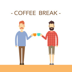 Fototapeta na wymiar Casual Business Man Hold Cup Coffee Break Concept