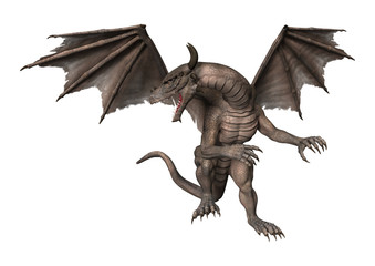 3D Rendering Fantasy Dragon on White