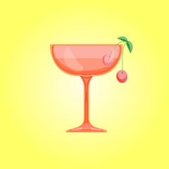 Margarita cocktail glass with lime.