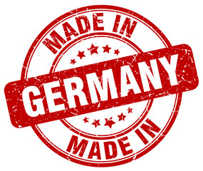 made in Germany red grunge round stamp