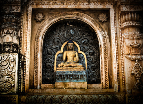 Buddha Statue At Bodh Gaya, India.