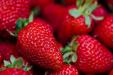 Fresh, ripe, sweet perfect strawberries as a background