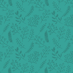 Vector autumn leaf floral seamless pattern