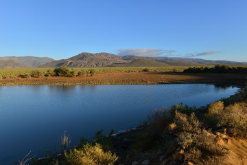 A lake at the Great plains at the Western Cape of South Africa