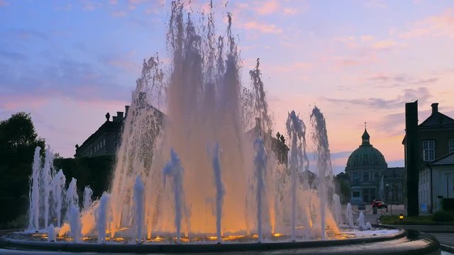 Frederick's Church, also called The Marble Church, fountain, Copenhagen, Denmark, Scandinavia, Northern Europe, Europe