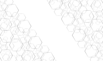 Hexagon line abstract and space art background