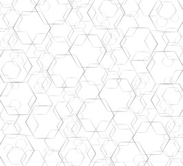 Obraz na płótnie Canvas Hexagon line abstract and space art background