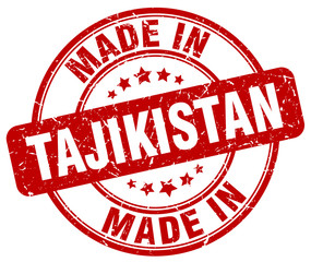 made in Tajikistan red grunge round stamp
