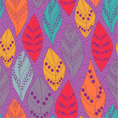 Seamless background with leaf, abstract leaf texture. Vector illustration.