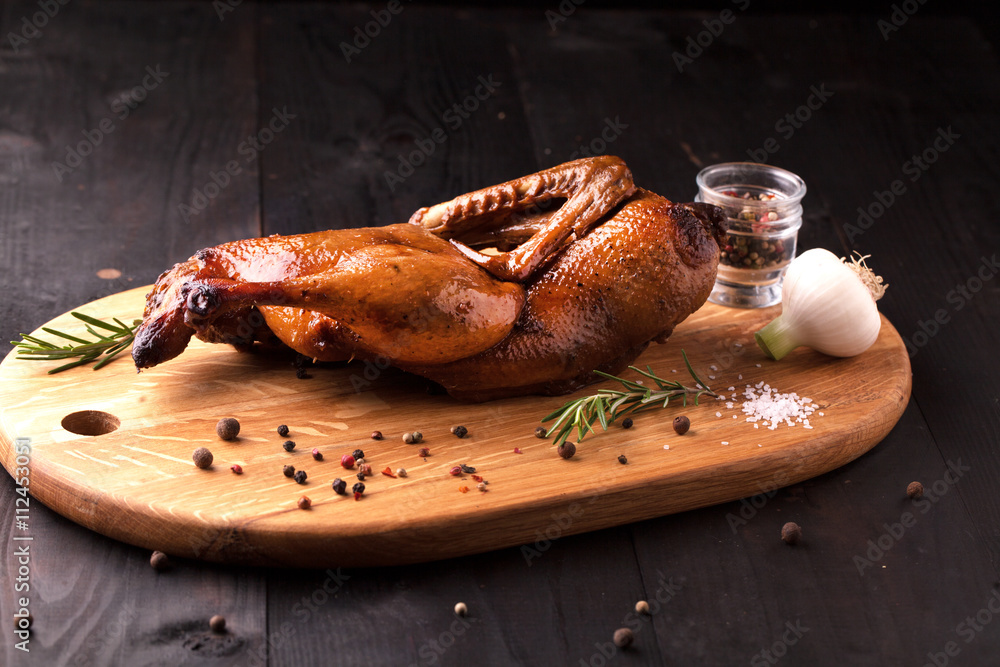 Canvas Prints Roast duck with apples and rosemary