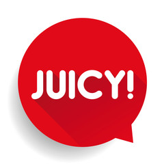 Juicy label vector speech bubble red