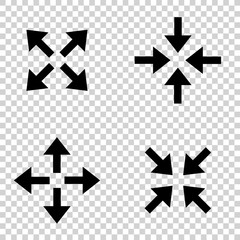 Obraz premium Full screen and exit full screen icon set