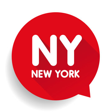 New York (NY) sign vector label