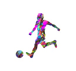 Fototapeta na wymiar football (soccer) player silhouette 