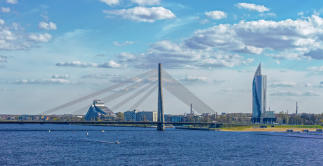 Panorama of River Daugava in Riga, Latvia