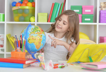 student girl at class