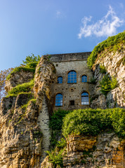 Unique medieval architecture in Luxembourg on top of natural pro