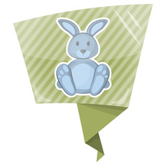 Cute blue rabbit colorful icon