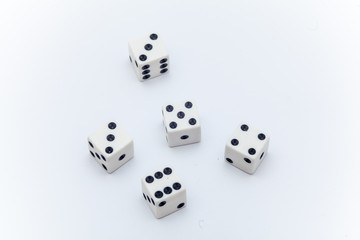 Dice on the white background, Dice isolation
