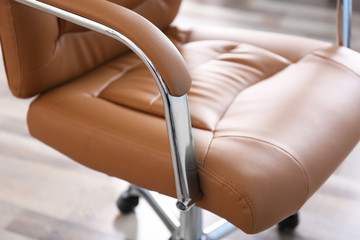 New office chair on the floor, closeup