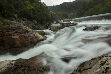 Fototapeta na wymiar Many river waterfalls