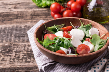 Salad with mozzarella cheese,healthy food