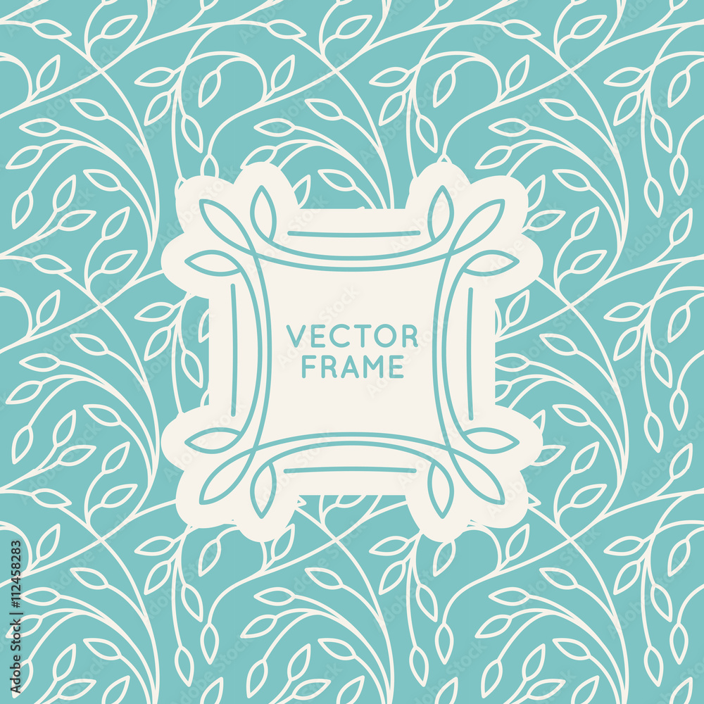 Poster Vector set of seamless patterns in trendy linear style