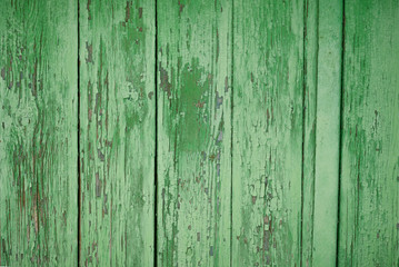 Fototapeta na wymiar Texture of a green wooden boards