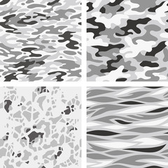 Seamless camouflage patterns (gray)