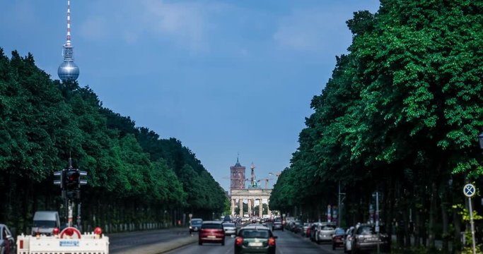 4K, Time Lapse, Stra&szlig;e des 17. Juni, Berlin