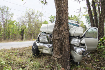 car crash tree