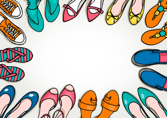  template with woman shoes set