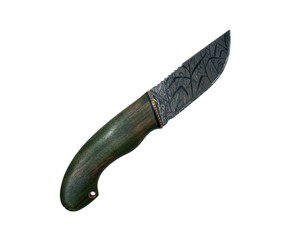 knife with a wooden handle green