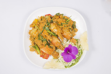 Stir Fried Shrimp with yellow Curry Powder