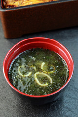 岩海苔の味噌汁