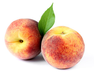 Peaches isolated on white