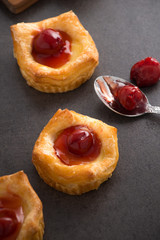 bread danish pastry with red berries

