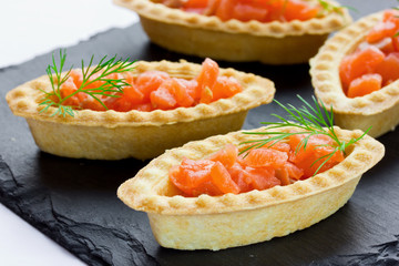 Salty salmon tartlet festive snack