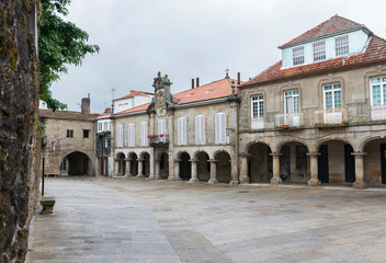 Fototapeta na wymiar Square in the old town of Pontevedra in Galicia