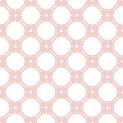 Seamless vector ornament. Modern geometric pattern with repeating elements. Pink and white pattern
