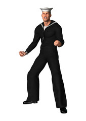 3D Rendering Sailor  on White