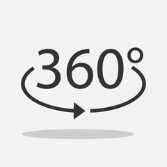 Angle 360 degrees sign icon