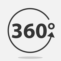 Angle 360 degrees sign icon