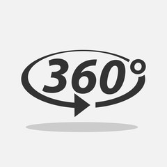 Angle 360 degrees sign icon