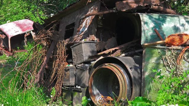 scrap pile of rusting metal - Midlands, England: June 2016