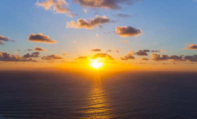 Beautiful ocean sunset. Location Hawaii. 